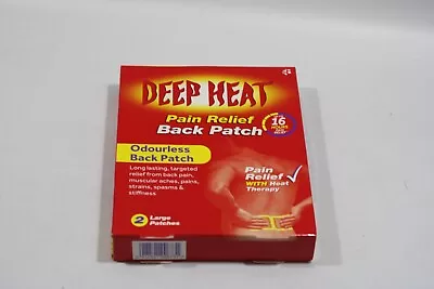 £5 • Buy Deep Heat Pain Relief Odourless Back Patch - 2 Large Patches