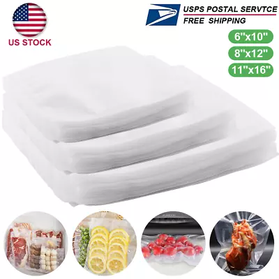 100 Packs Vacuum Sealer Bags 6x10 8x12 11x16 Embossed Food Saver Storage Package • $12.98