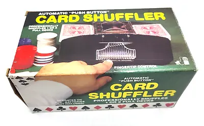 Vintage 80s Automatic Card Shuffler Push Button 1 Or 2 Decks Jobar TESTED • $14.95