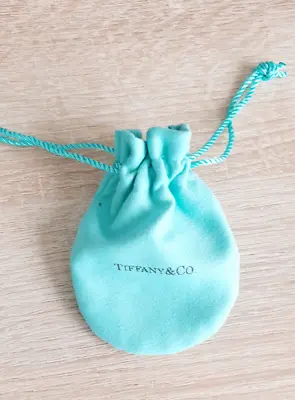 NEW Tiffany & Co Jewellery Velvet Blue Suede Packaging Drawstring Pouch • £7.20