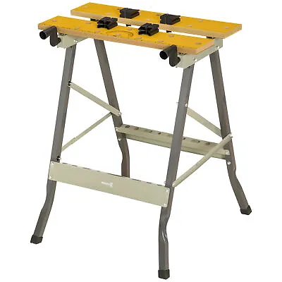 DURHAND 4-in-1 Work Bench Adjustable Saw Horse Clamp Table Foldable Grey • £22.99