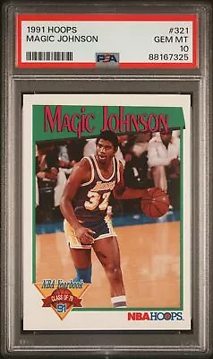 1991 Hoops #321 Magic Johnson Lakers Hof Psa 10 K3926158-325 • $29.99