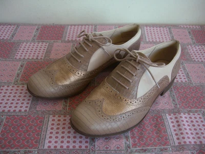 £19.99 • Buy Clarks Leather Shoes Uk 5 Hamble Oak Brogues Narrative Euro 38 Nude Combi