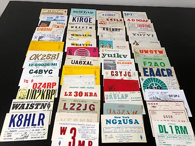 50 X WORLDWIDE QSL RADIO CARDS COLLECTION -  NICE LOT  (K1-25) • $10