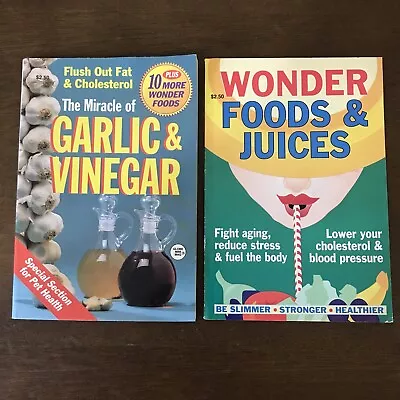 2 Globe Mini-Mags Miracle Of Garlic & Vinegar Wonder Foods & Juices 1992 • $17.35
