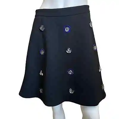 Markus Lupfer Black A Line Jewel Adorned Skirt Sz Small • $69.99