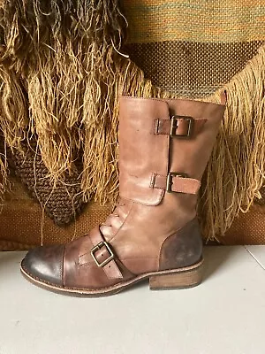 Vince Camuto Womens  Brown Leather Riding Ankle Bootie Heel 9 B VC-FERGUS • $45.99