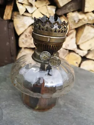  Antique Oil Lamp Drop In Font Optic Glass Hinks Duplex Burner  • £22.99