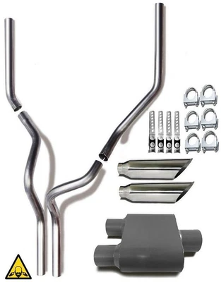 $249.98 • Buy Dual Pipe Conversion Exhaust Kit Fits: GMC Chevy Truck 99 - 08 Short Muffler 2.5