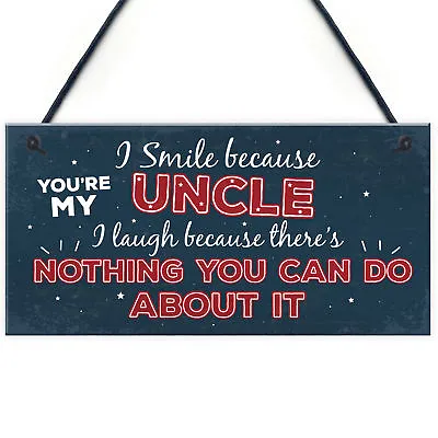 Funny Uncle Birthday Gifts Presents Hanging Plaque Keepsake Christmas Uncle Gift • £3.99