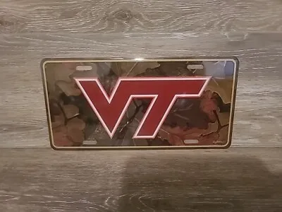 Vt Virgina Tech Hokies - Metal Camo Decorative License Plate Auto New Sealed • $9.99