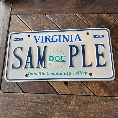 Virginia Sample License Plate; Danville Community College; Older Sample • $32.99