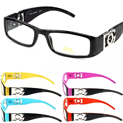 Mens Womens DG Eyewear Clear Lens Eye Glasses Fashion Rectangular Frame Full Rim • $8.95