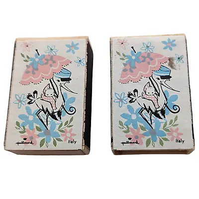 2 Vintage Stork Baby Shower MATCH BOX Favors・Hallmark Ambassador Cards・Unstruck • $9.99