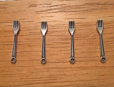 Miniature Flatware/silverware. Lot Of Four Metal Forks. • $2.50