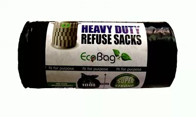 100 Litre Eco Bag Heavy Duty Refuse Garden Rubbish Sacks Black • £3.98