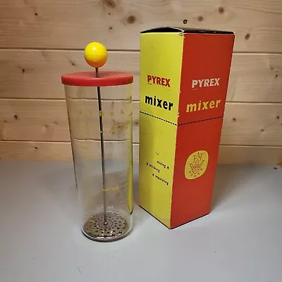 £14.99 • Buy Vintage Pyrex JAJ Mixer Measuring Jug Glass Red Yellow Retro Kitchenware Atomic