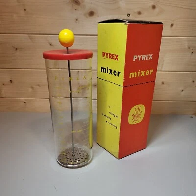£14.99 • Buy Vintage Pyrex JAJ Mixer Measuring Jug Glass Red Yellow Retro Kitchenware Atomic