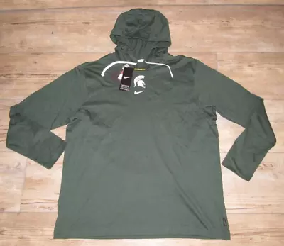 Nike Michigan State Spartans On-Field Football Green Hooded Shirt Size Men's XL • $43.34