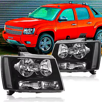 Fit For 2007-2014 Chevy Avalanche Tahoe Suburban Clear Corner Black Headlights • $79.99