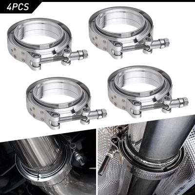 $56.99 • Buy 3'' Stainless 304 V-Band Flange Clamp Kit Universal Turbo Exhaust 3  Inch V Band