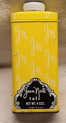 Vintage Jean Nate Talc Powder 1950s Art Deco Metal Tin Partial Contents  • $49.99