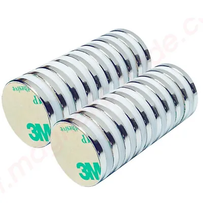 10 Pack  Neodymium Magnets Large 1  Inch Strong Rare Earth With Adhesive Backing • $9.99