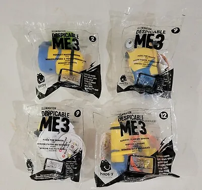 McDonalds 2017 DESPICABLE ME 3 SET OF 4 TOYS MINIONS NEW IN PACKAGE #2 #9 #12 • $5.99