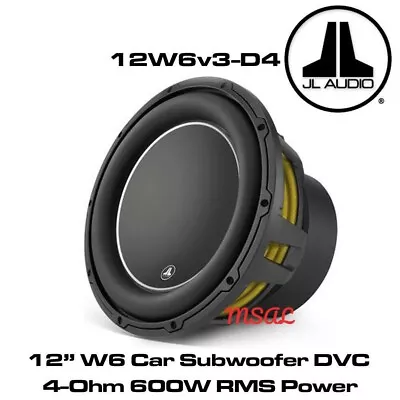 NEW JL Audio 12W6v3-D4 Series 12  Subwoofer 1200 Watts Dual 4-ohm Voice Coils • $899.95