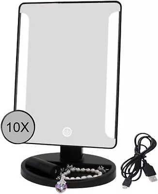 Mirror With 2 Bar Lights  10X Magnifying Mirror Bathroom Make Up Touch Screen • £16.99