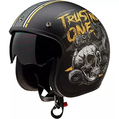 Z1R Open Face Motorcycle Helmet Saturn Trust No One Black/Yellow XS-2XL DOT Cert • $99.95
