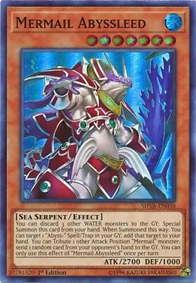 3 X Yu-Gi-Oh Card - SHVA-EN038 - MERMAIL ABYSSLEED (super Rare Holo) - NM/Mint • $2.89