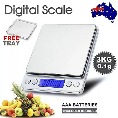 Kitchen Digital Scale LCD Electronic Balance Food Weight Postal Scales 3kg/0.1g • $16.99