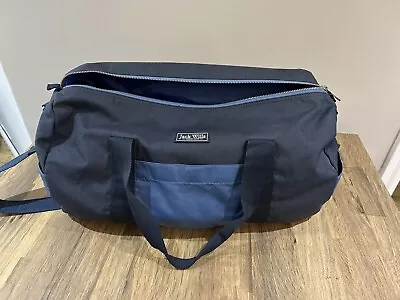 Jack Wills Bag Navy Blue 100% Cotton Gym Hold-all Travel Bag Used Once • £8.99
