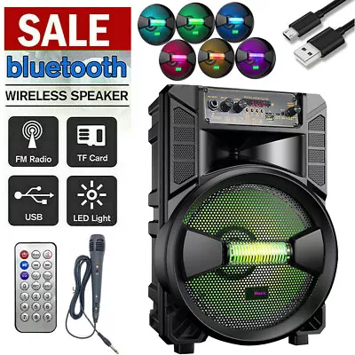 2000W 8  Woofer Bluetooth Party Speaker Bass Sound System Outdoor Speaker Remote • $37.95