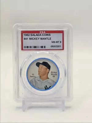 Mickey Mantle 1962 Salada Coins #41 Mlb Baseball Yankees Nm-mt Psa 8 Q0842 • $50