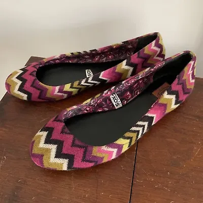 Missoni X Target Woven Knit Purple Pink Chevon Ballet Slippers Flats Size 7 • $10.95