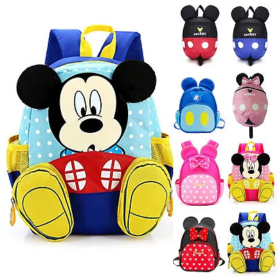Kids Toddler Girls Boys Mickey Minnie Mouse Travel Backpack School Bags Rucksack • $16.59