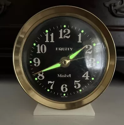 Vintage Equity Minibell Glow In Dark Wind Up Alarm Clock Working • $9.75