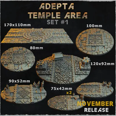 3D Printed Adept Temple Bases For Warhammer 40k/AOS -Space Marines/Custodes • £6.50