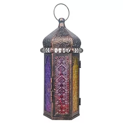 Vintage Lantern Decorative Indoor & Outdoor 14.7''H Moroccan Hanging Lantern ... • $35.31