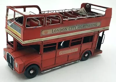 Kreatif Kraft Tin Plate Metal 84088 - Open Top London Bus Ornament - Red • £49.99