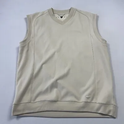 Nike Golf Men’s Vest Sleeveless Pullover Polyester Performance Beige Cream Sz L • $18