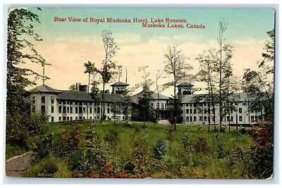 1913 Rear View Of Royal Muskoka Hotel Lake Rosseau Muskoka Lakes Canada Postcard • $14.98