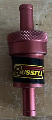 Vintage Russell In-Line Fuel Filter Red Billet Aluminum Street InLine • $14.99