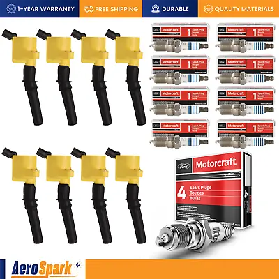 Heavy Duty Ignition Coil + Motorcraft Platinum Spark Plug For Ford Models FD503 • $74.99