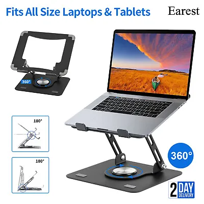 360° Metal Foldable Laptop Tablet Stand Riser Bracket Adjustable Holder For Desk • £17.99