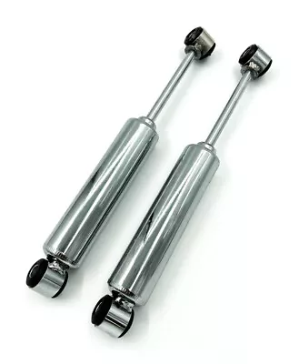 Pair Chrome Long Gas-Filled Tube Shock Absorbers For Street / Hot Rod • $77.99
