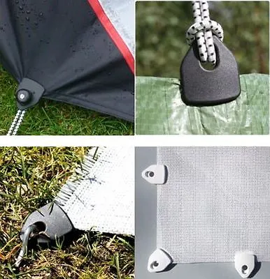 £3.99 • Buy Black Holdon Clingons Tarpaulin Clips Tarps Bivvies Tent Canopy Repair Camping 4