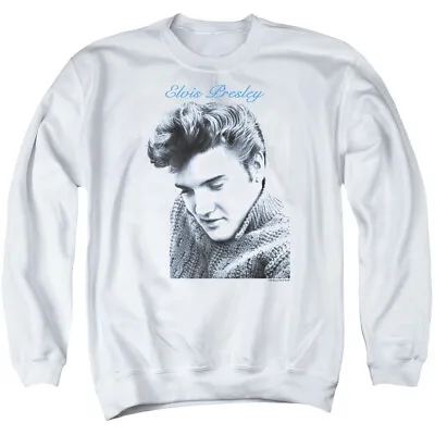 Elvis Presley Script Sweater Crewneck Sweatshirt Licensed Music King Rock White • $24.49